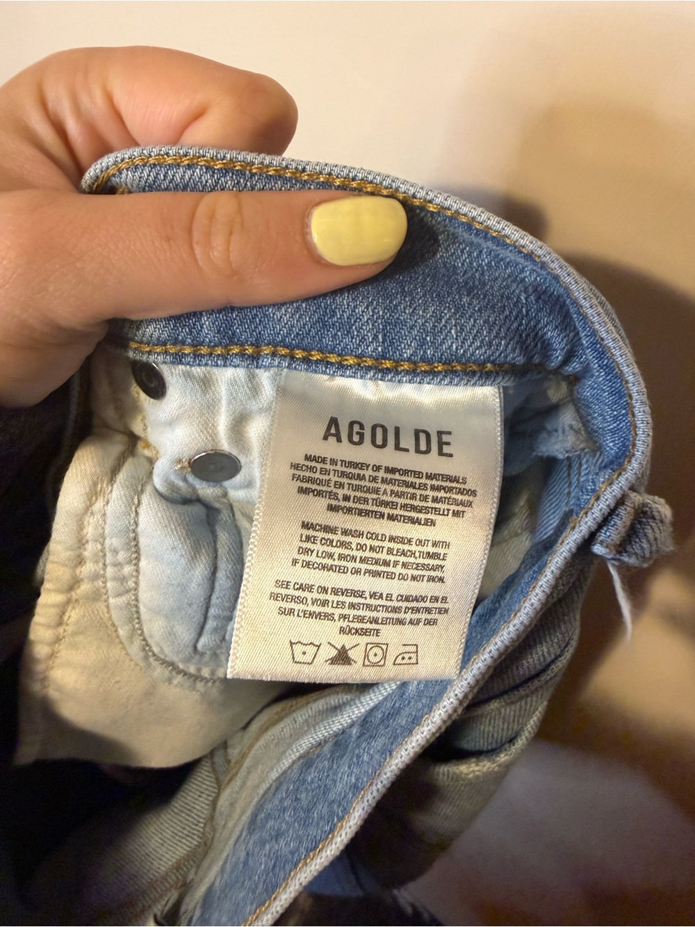 Agolde Nico High Rise Slim Fit Jeans in Embark Light Wash Blue Sz 26 - Picture 9 of 9